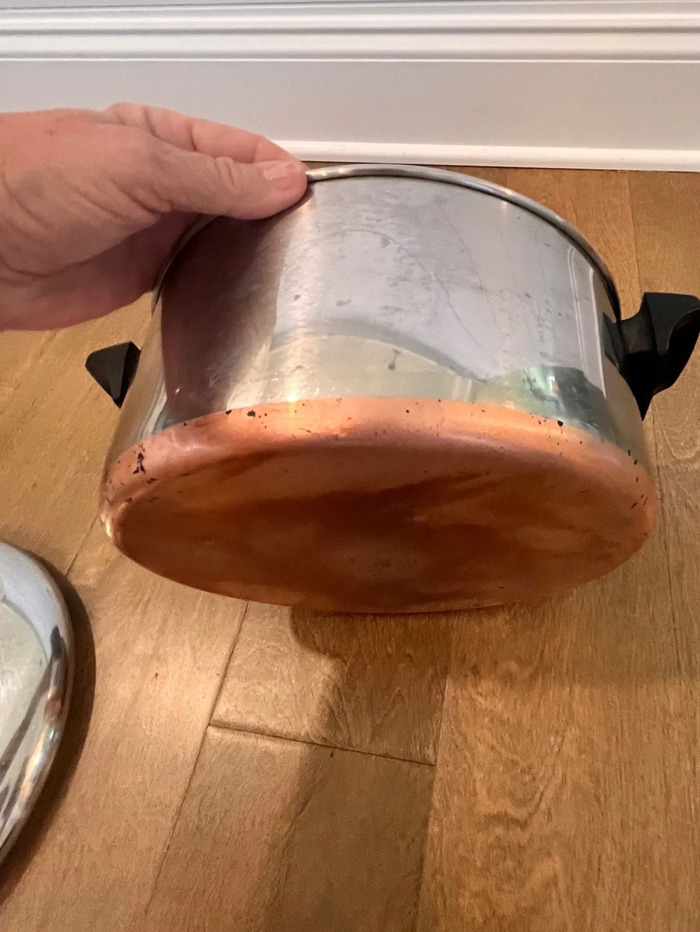 Vintage Revere Ware 4.5 Quart Stainless Steel Copper Bottom Pot W/Lid: 96c